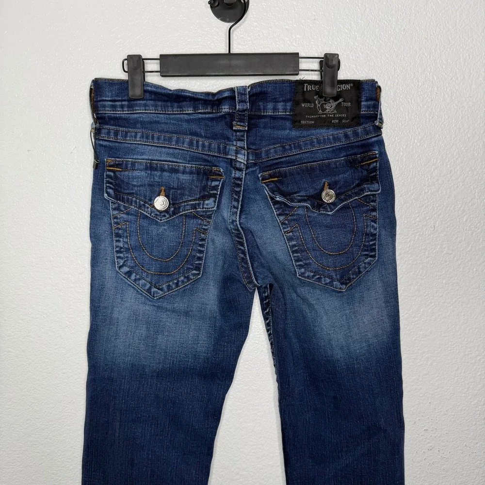 True Religion Ricky Relaxed Straight Jeans Mens 29 Dark Wash Blue Denim